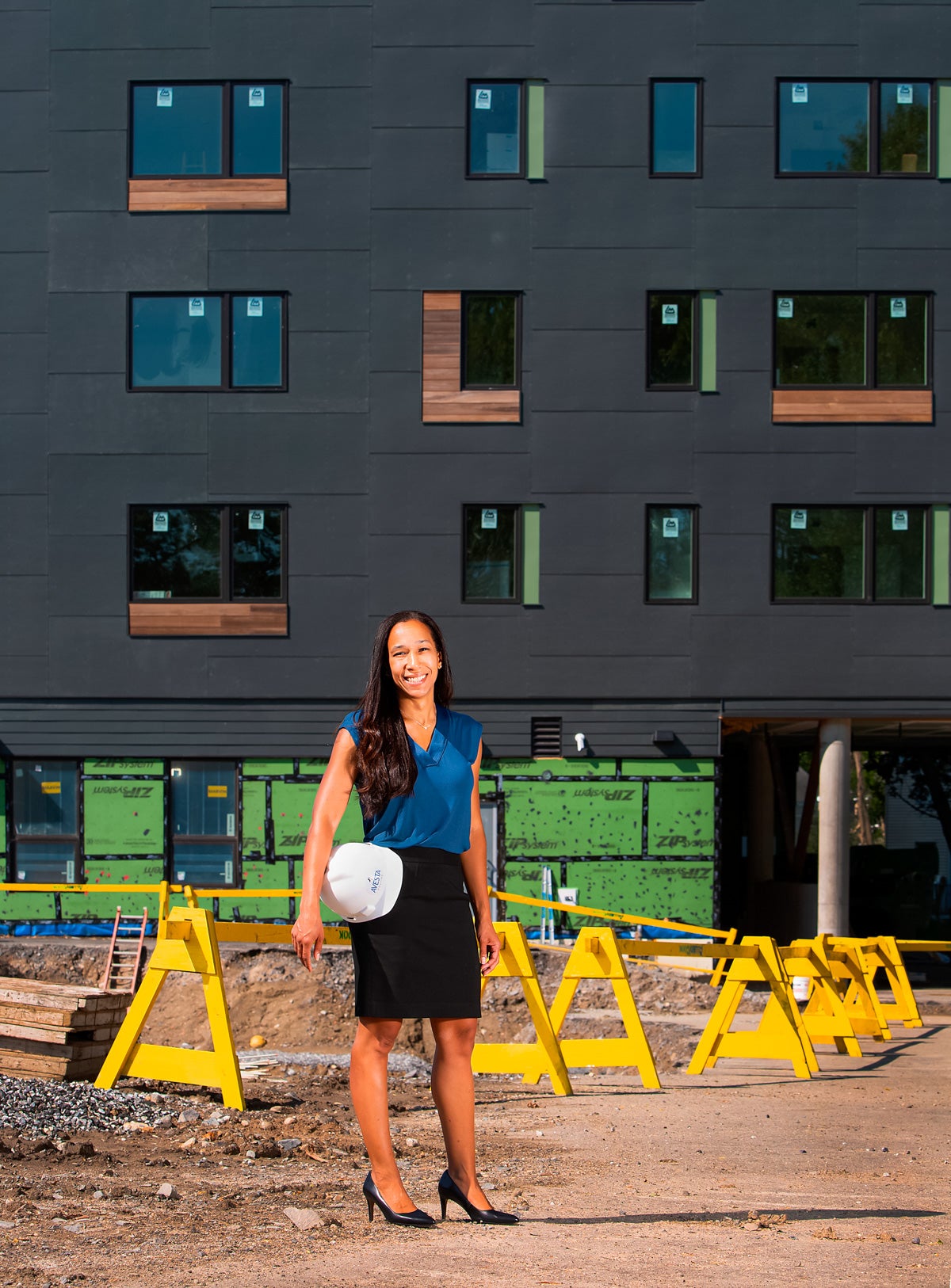 Rebecca Hatfield at a construction site