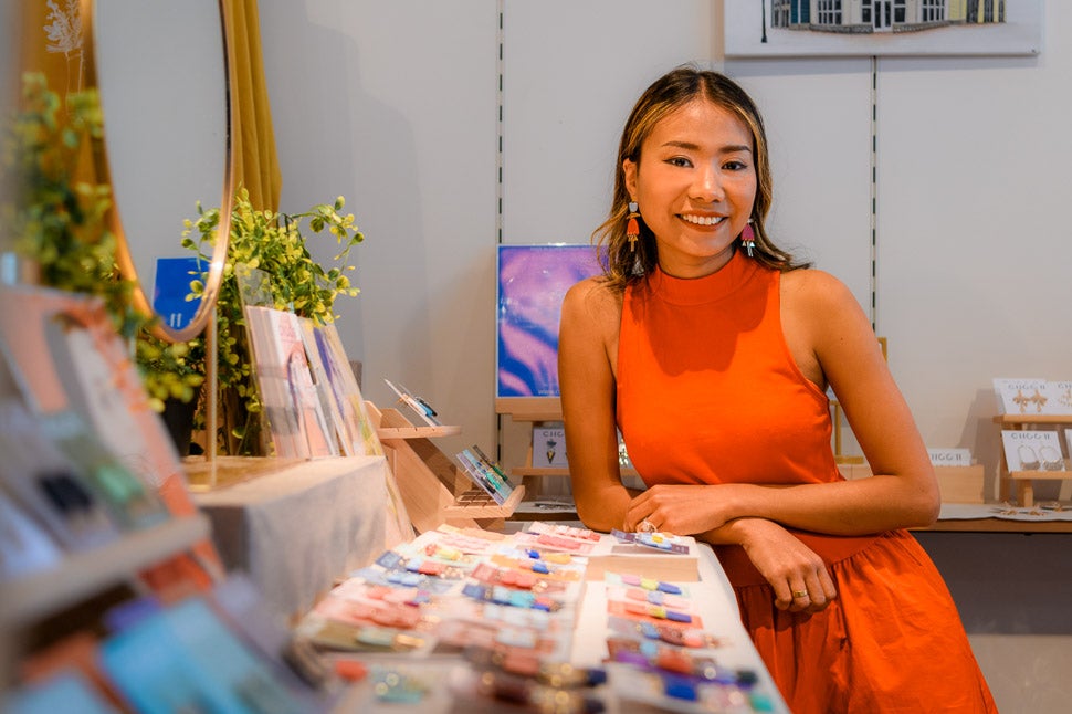 Kira Sangsap of Choo 11 at her jewelry stand.