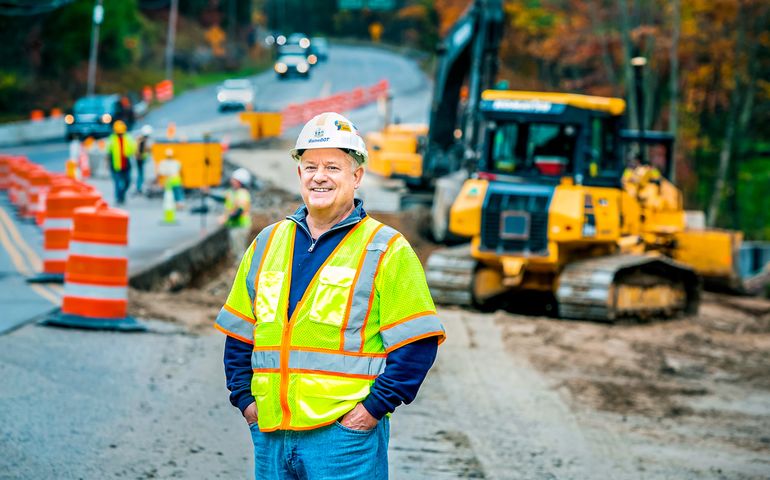 Bruce Van Note at a road construction site