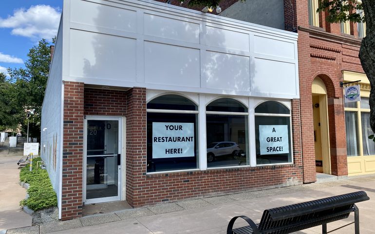 storefront with sign