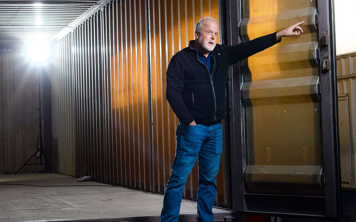 Lindyberg shows a shipping container.