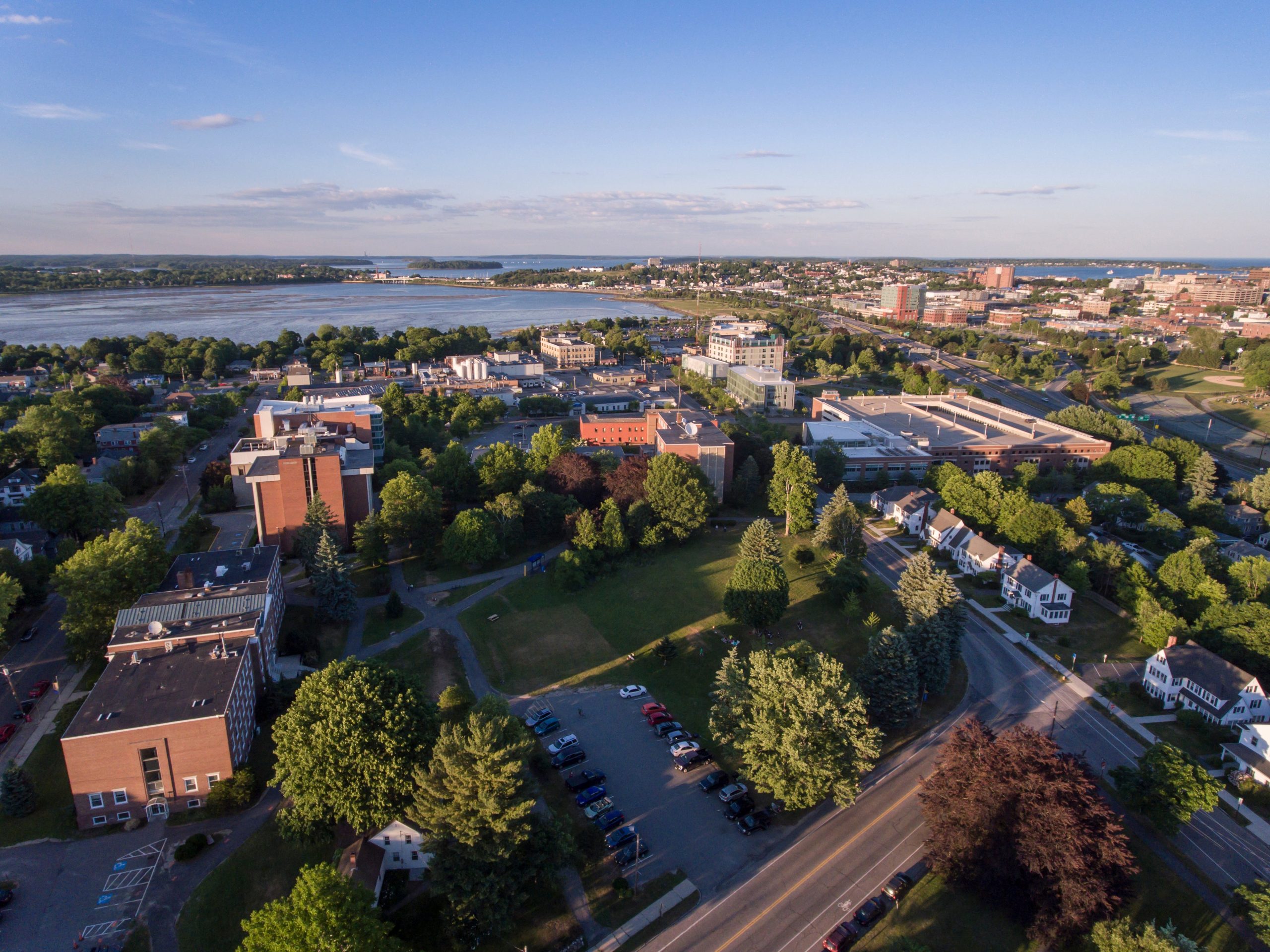 University of Southern Maine campus seen from above