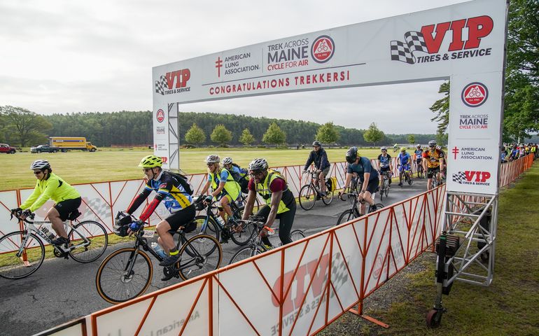 Bikers racing