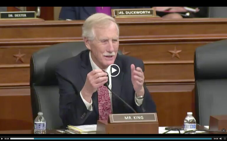 U.S. Sen. Angus King, I-Maine, speaking at a congressional hearing.