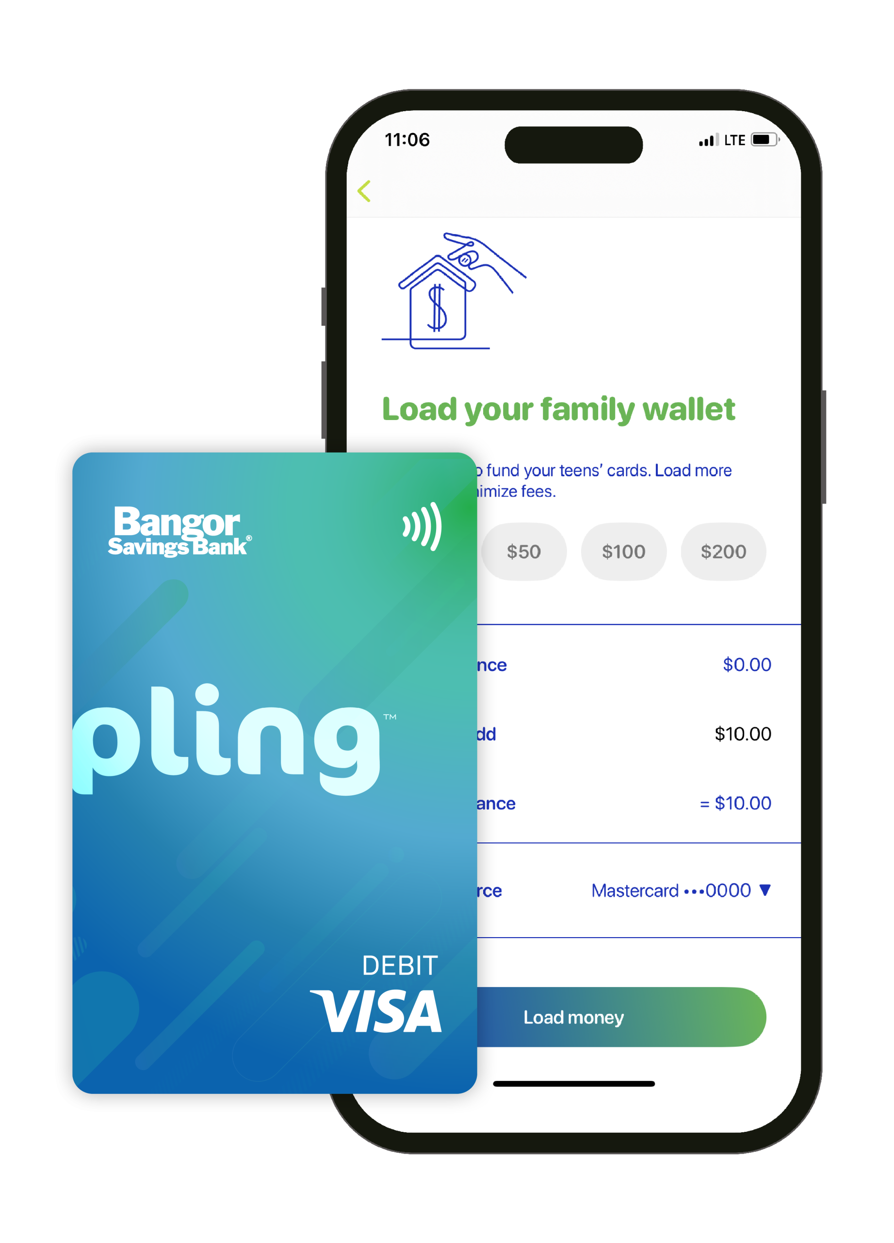 Pling debit card and app