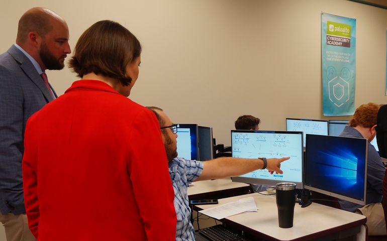 onlookers at cyber range