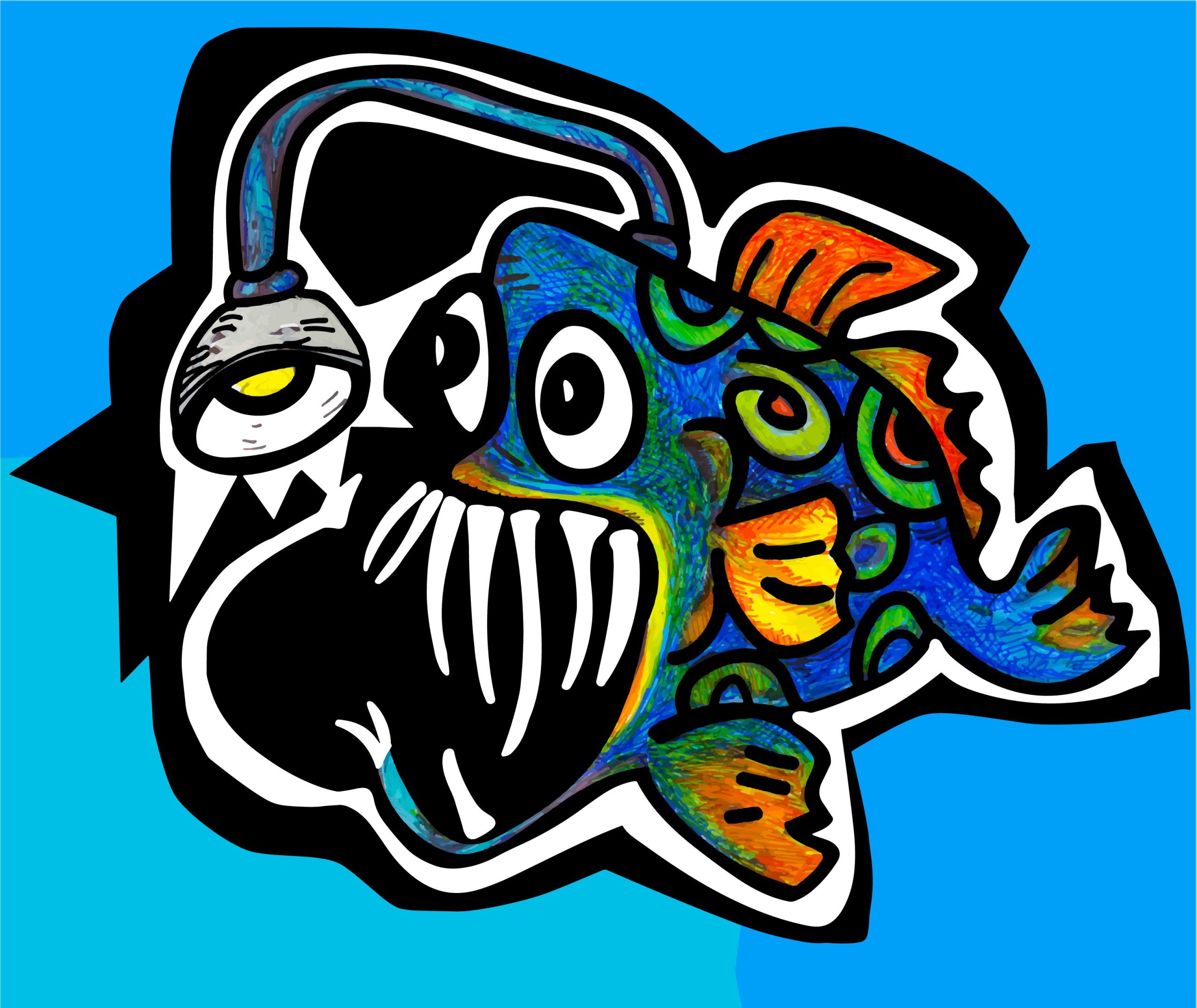 colorful drawing of fish