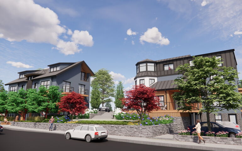 two small hotel buildings