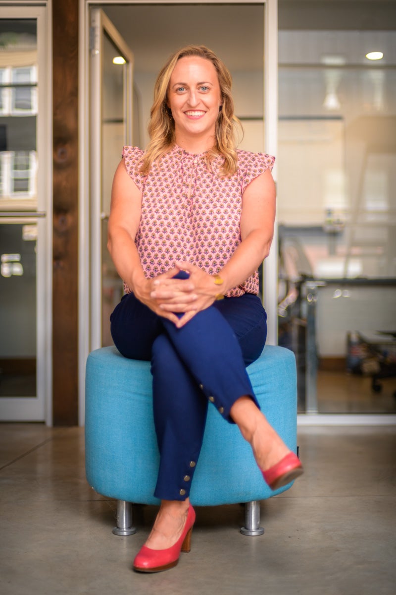 Portrait of Katie Shorey sitting down