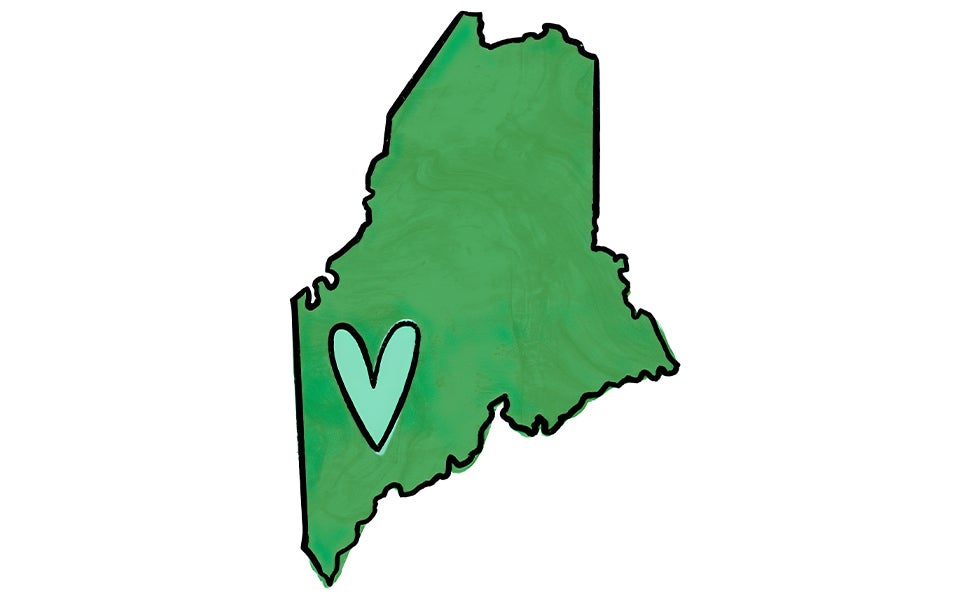 Map with heart