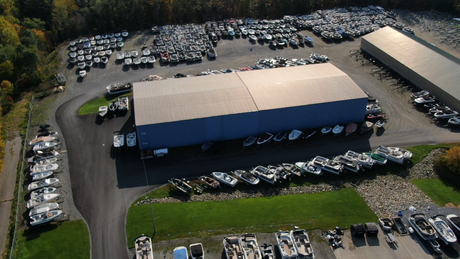 aerial of building and boats