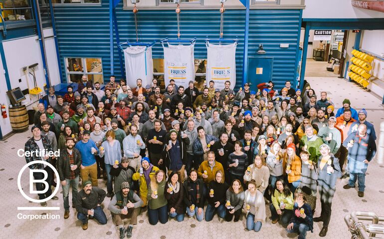 Allagash employees in brewery