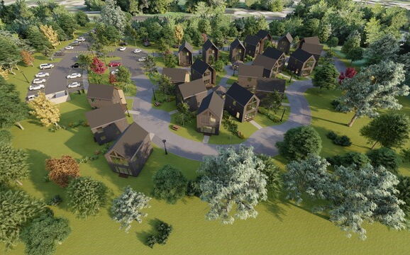 Aerial view of Wilbur's Woods