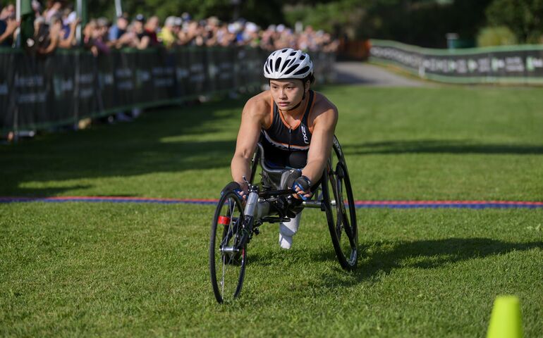 Athlete on wheelchair