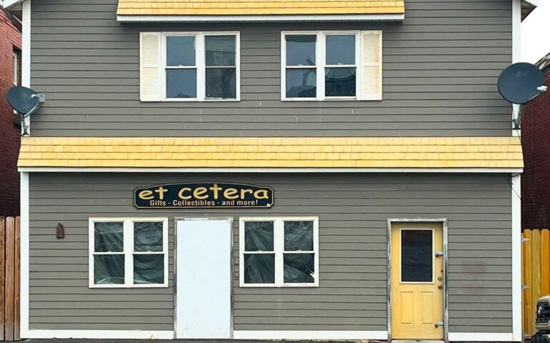 A building with signage.