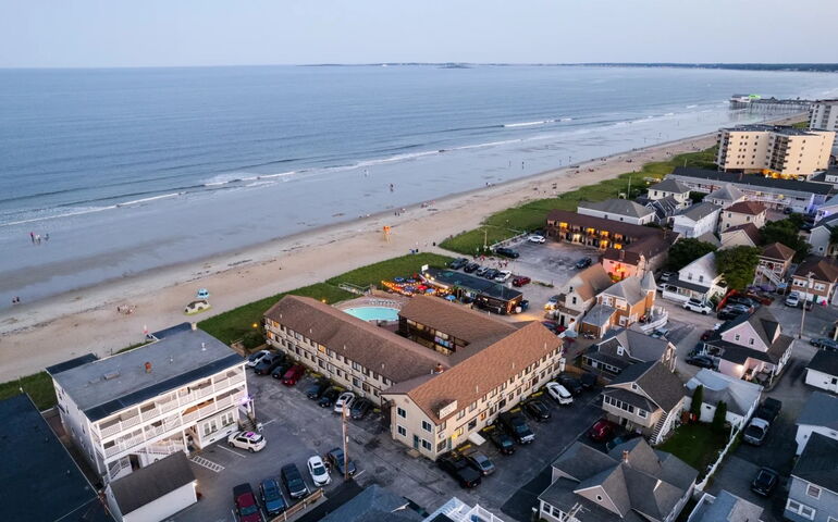 aerial view of a motel