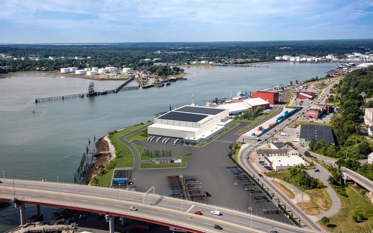 Rendering of planned cold storage warehouse on Portland's waterfront