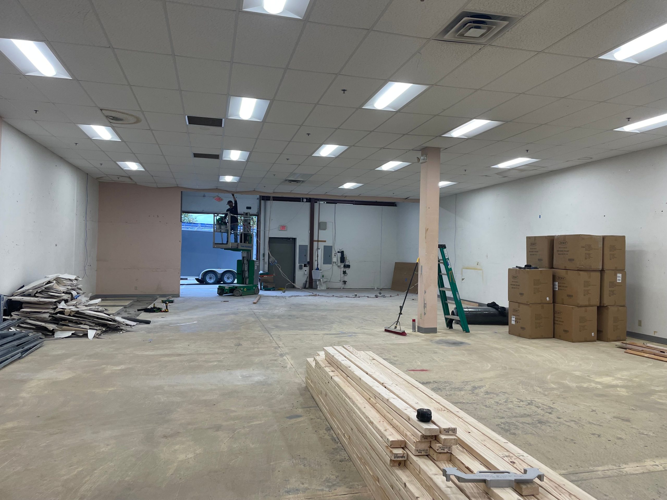 room under construction with boards