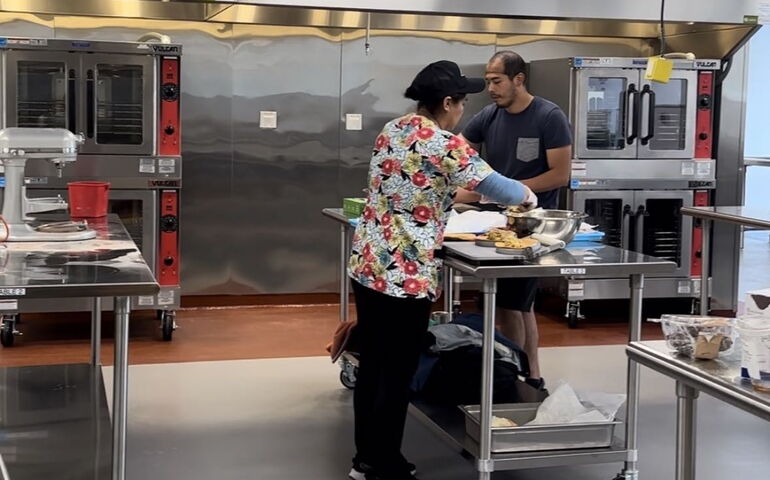 2 people in kitchen at Fork Food Lab