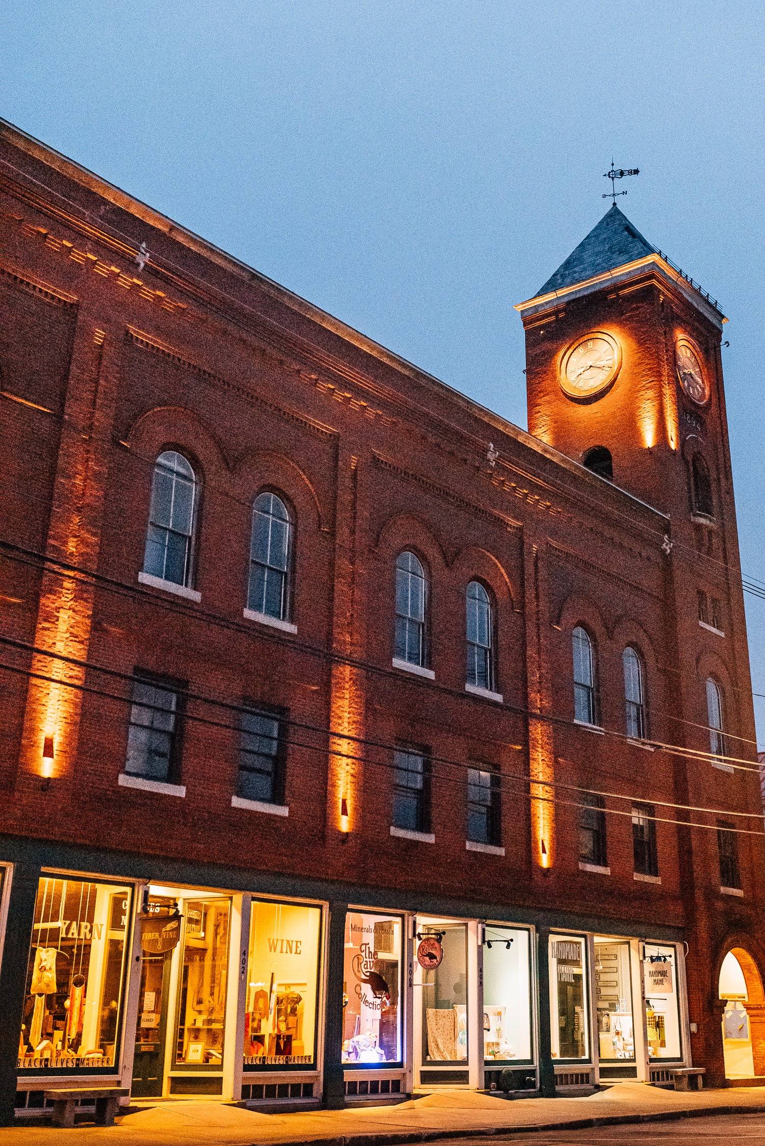 big brick building with windows
