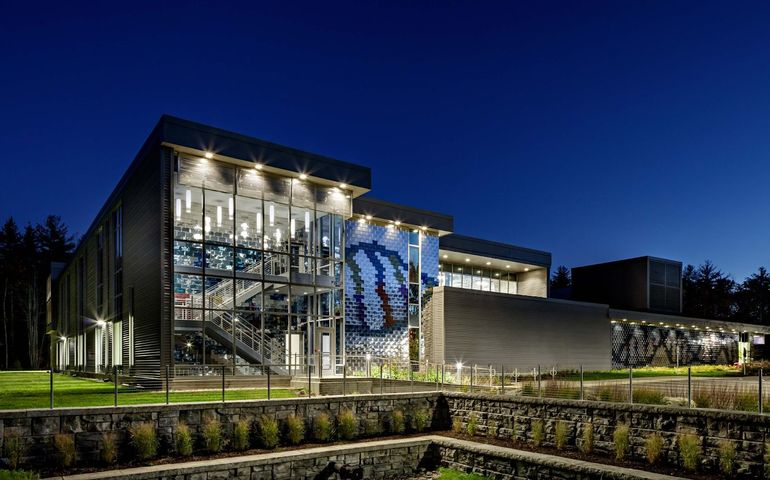Building exterior at night