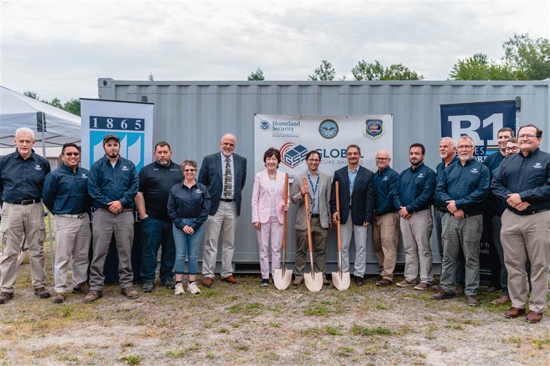 line of people with shovels