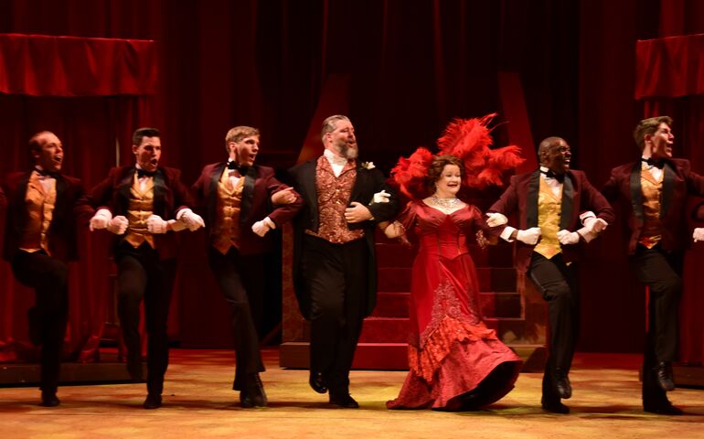 Actors on stage in 
