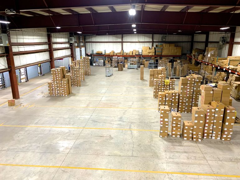 warehouse with boxes