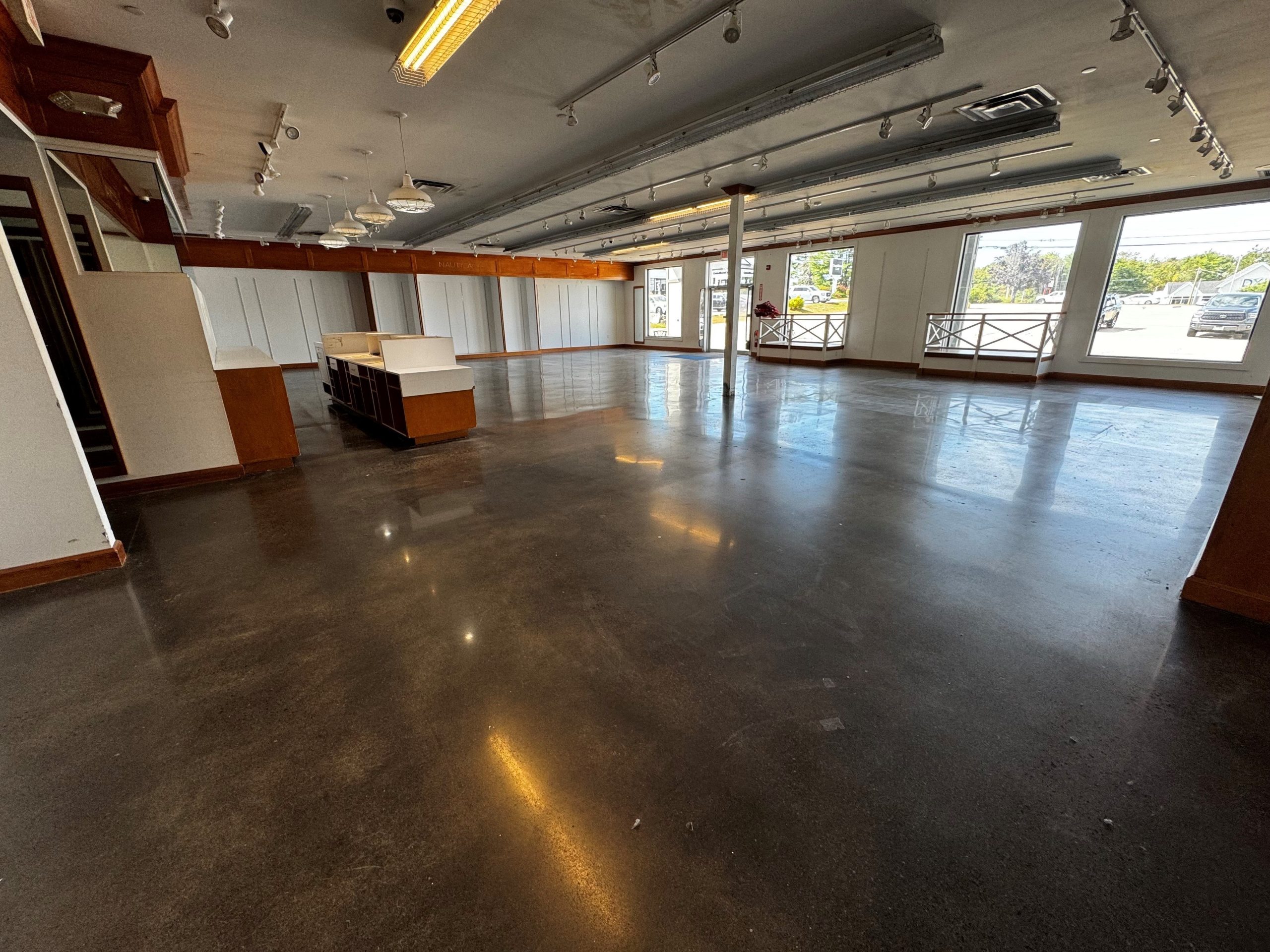 The interior of a retail space at a shopping center.