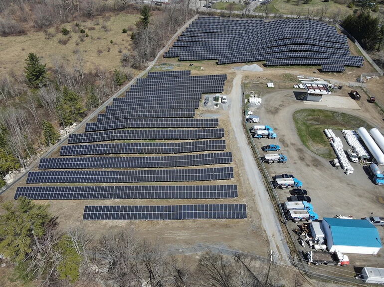 Aerial view of solar project in Augusta.