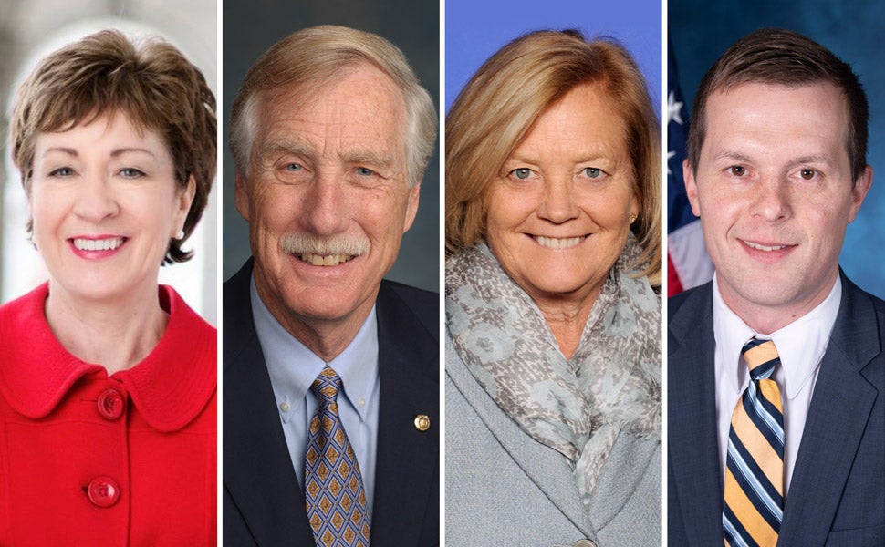 Portraits of Maine's two U.S. Senators and members of the U.S. House of Representatives
