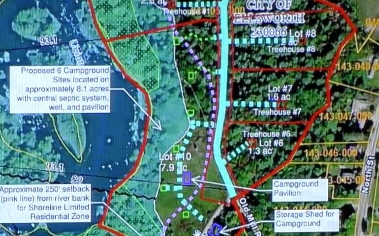 colorful aerial map with text blocks