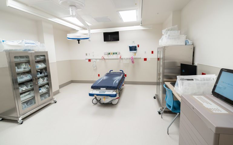 Empty emergency room with new equipment at Northern Light Mercy Hospital