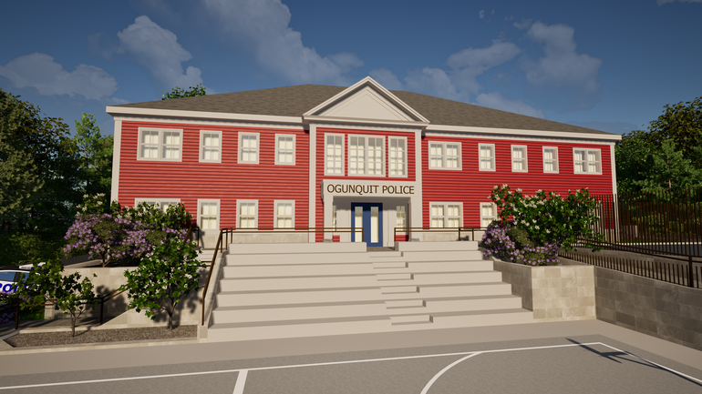 rendering of new police station in Ogunquit