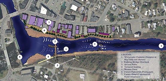 An aerial view of a river.