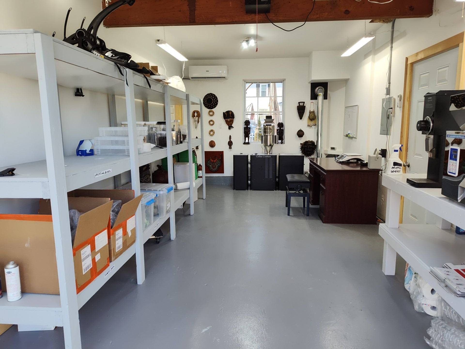 room with counters and equipment