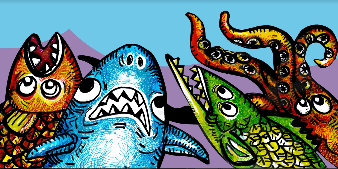 cartoons of sea creatures