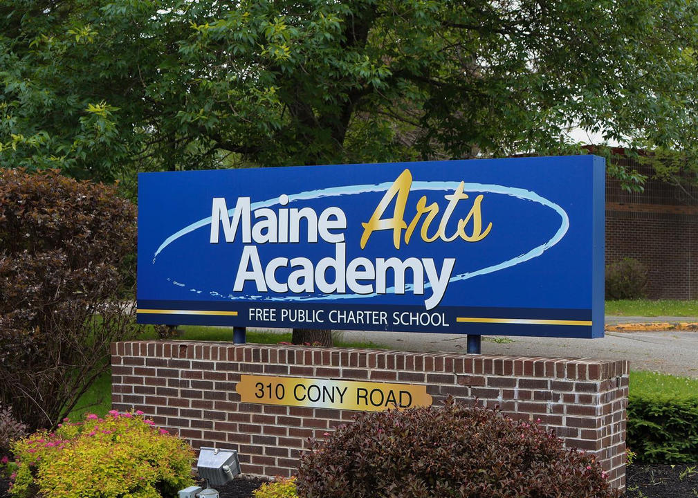 The Maine Arts Academy front sign.