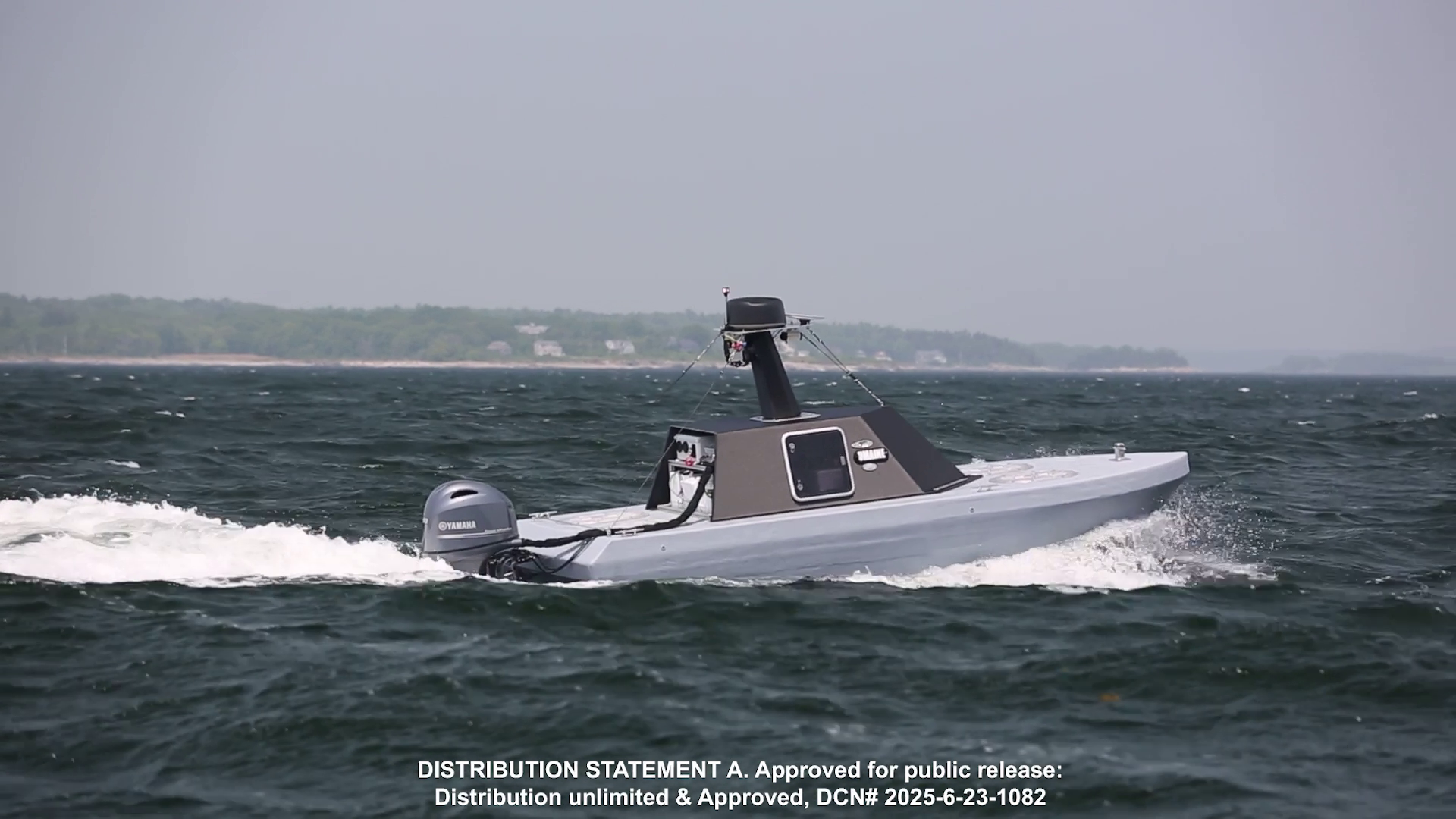 A boat moves on the water.