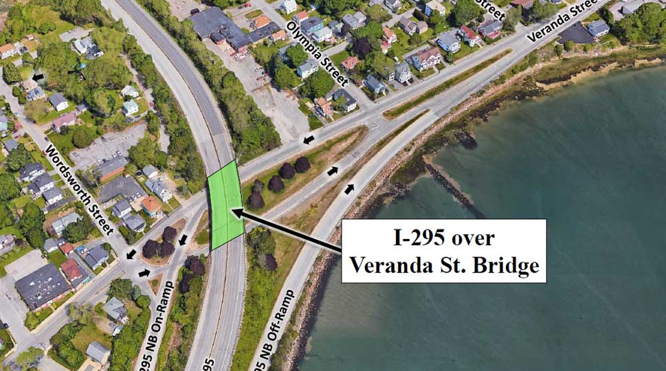 a m ap showing a highway with a small part blocked out