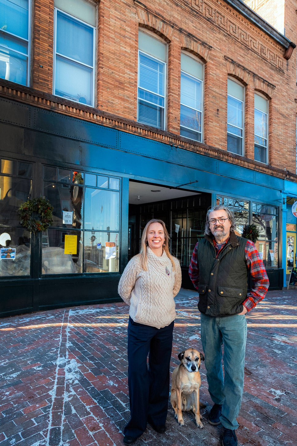 Misty Parker with Brett Johnson and dog