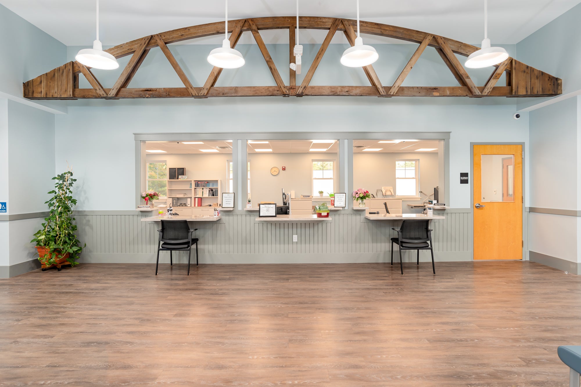 The new service area in Hollis's new town hall.