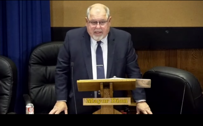 Portland Mayor Mark Dion in City Council chambers