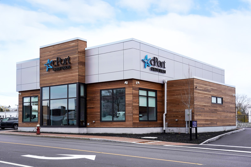 New cPort Credit Union building exterior in Lewiston.