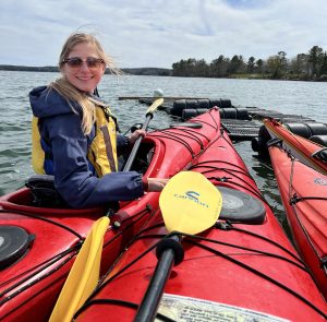 Heather Moretti in a kayak