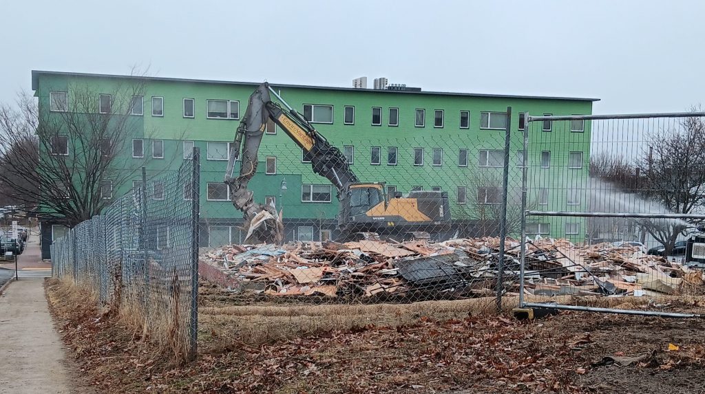 bulldozer demo-ing lot