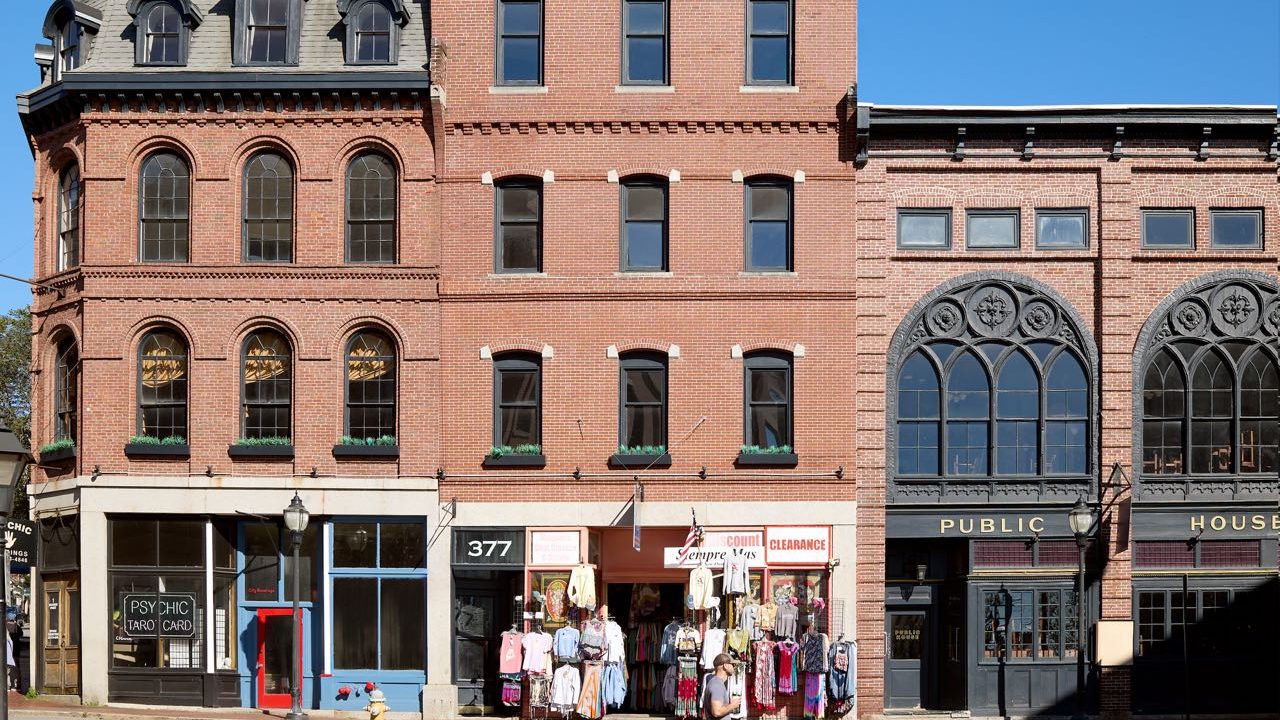 Old brick buildings.