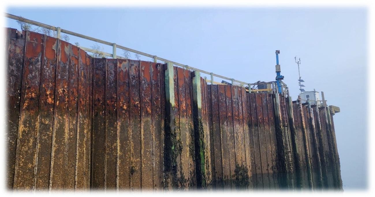 A wall is made of sheet metal.